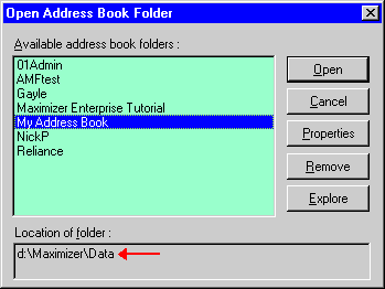 Maximizer's Open Dialog